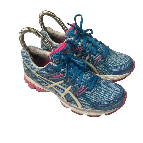 Asics GT-1000 bright pink and blue runnng athletic shoes size 5 - Picture 1 of 11
